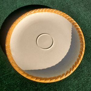 TREASURE CRAFT SARATOGA CHIP BOWL 1 PIECE ROPE EDGE CALIFORNIA USA 14.5"x 1.75"